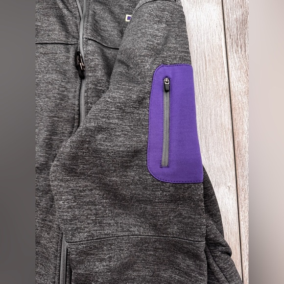 Colosseum Men's XL athletic Washington UW Huskies Full Zip Jacket, Charcoal Grey - Picture 7 of 10